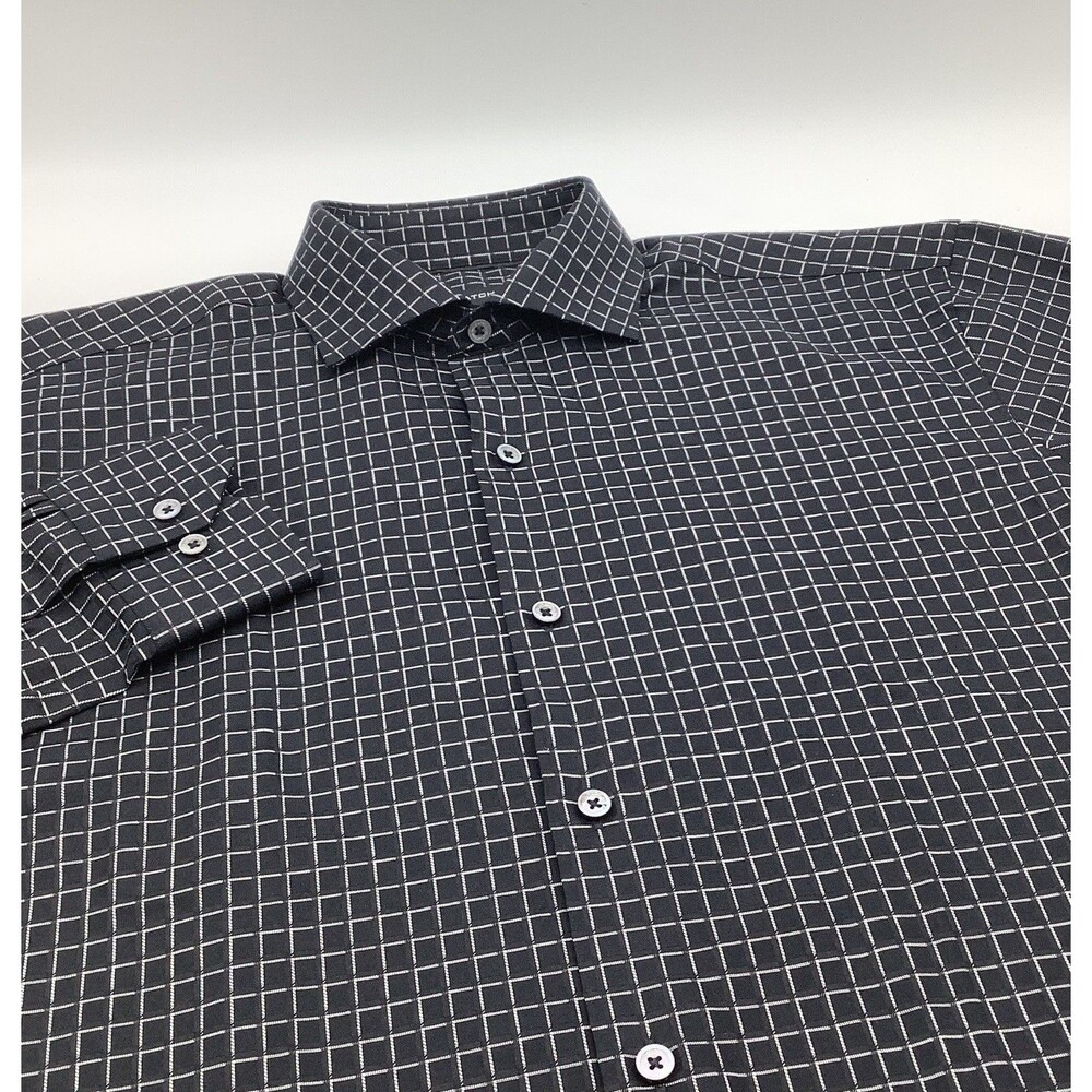 Bugatchi Comfort Stretch Long Sleeve Button Up Shirt Size 15.5 34/35‎ NWT